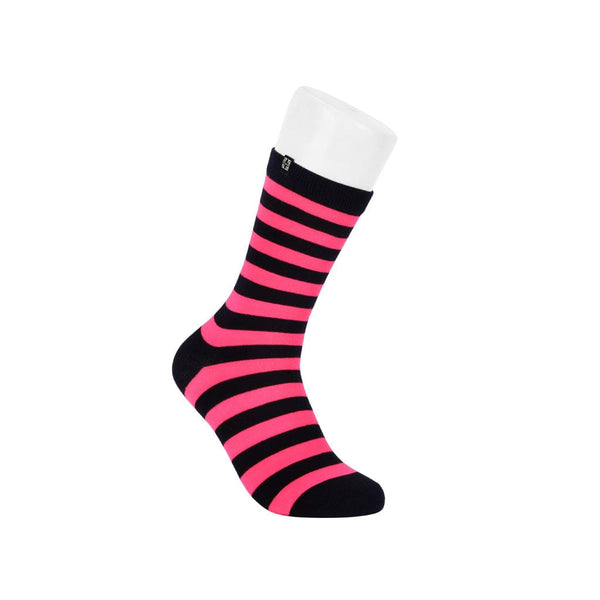 T.u.k Crew Sock Black & Pink Stripe Mens