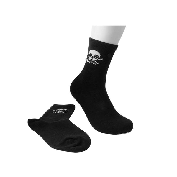 T.u.k Crew Sock Black Skull Logo Womens