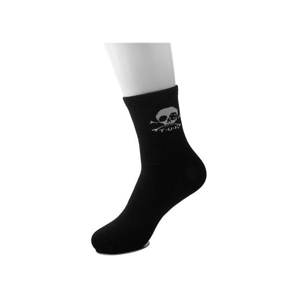 t.u.k Crew Sock Black Skull Logo Womens