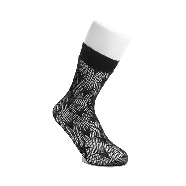 T.u.k Crew Sock Black Star Mesh Womens
