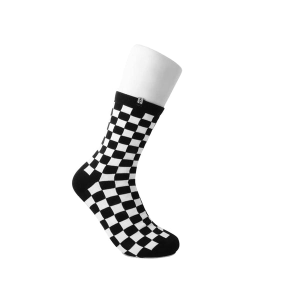 T.u.k Crew Sock Black & White Checker Womens