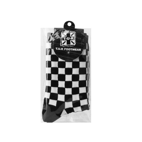 T.u.k Crew Sock Black & White Checker Womens