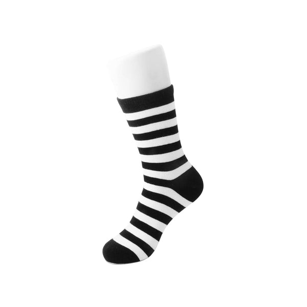 t.u.k Crew Sock Black & White Stripe Mens