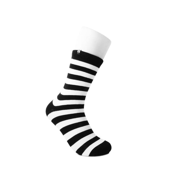 T.u.k Crew Sock Black & White Stripe Womens