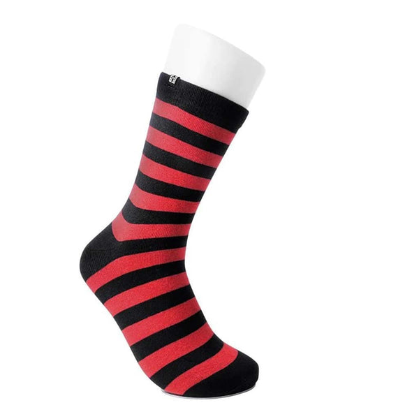 T.u.k Crew Sock Red & Black Stripe Mens