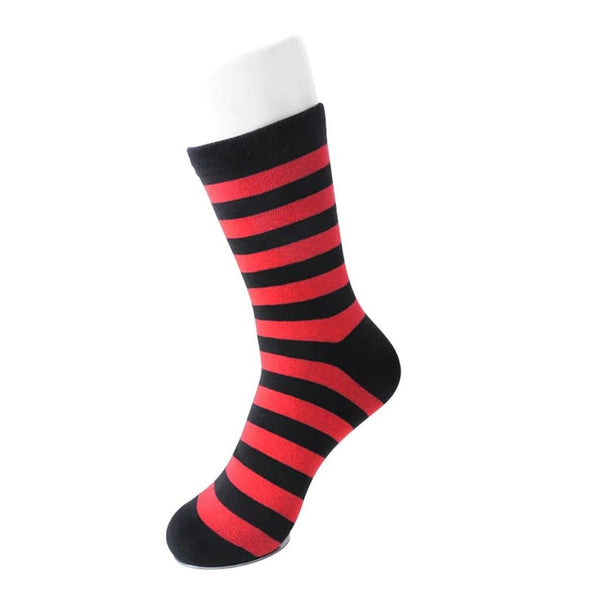 t.u.k Crew Sock Red & Black Stripe Mens