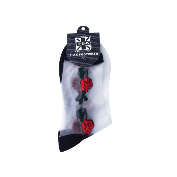 T.u.k Crew Sock Red Rose Womens