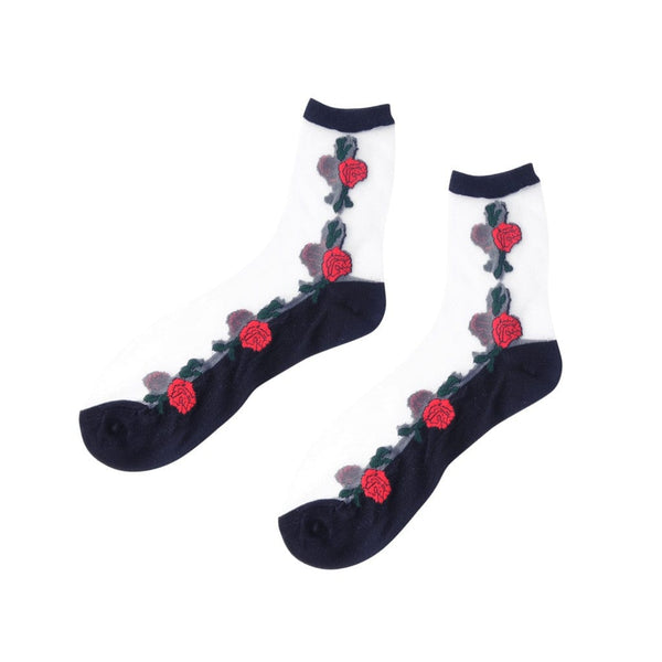 T.u.k Crew Sock Red Rose Womens