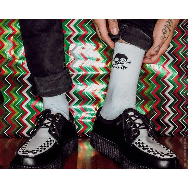 T.u.k Crew Sock White T.U.K. Skull Mens