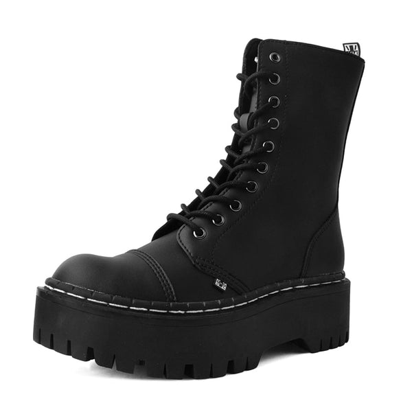 T.u.k Double Decker 10-Eye Boot Black TUKskin™