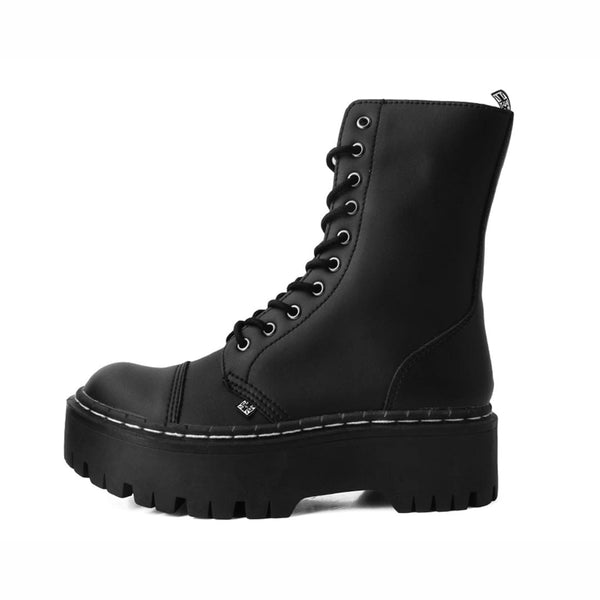 t.u.k Double Decker 10-Eye Boot Black TUKskin™