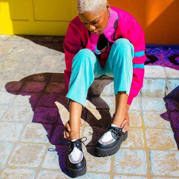 T.u.k Double Decker Creeper Black/White TUKskin™