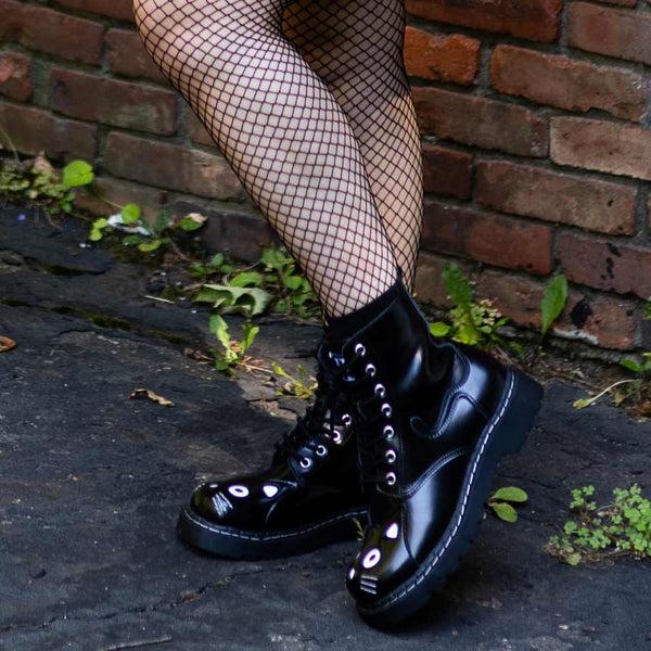 T.u.k Kitty Combat Boot Black Leather