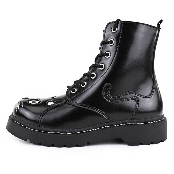 t.u.k Kitty Combat Boot Black Leather
