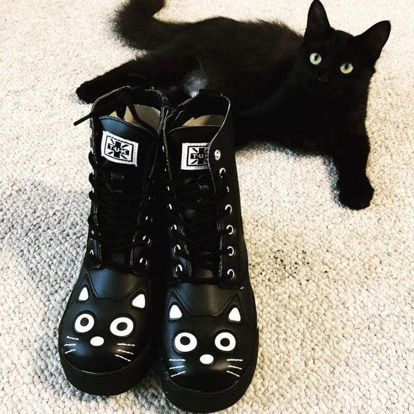 T.u.k Kitty Combat Boot Black Vegan Leather