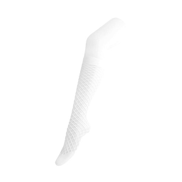 t.u.k Knee-High White Fishnet Socks Womens