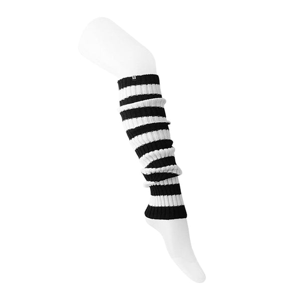 T.u.k Leg Warmers Black & White Stripe