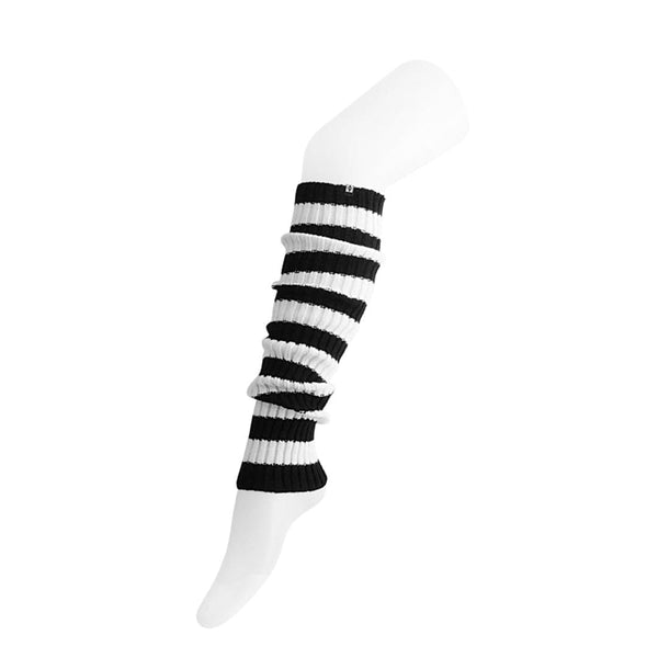t.u.k Leg Warmers Black & White Stripe