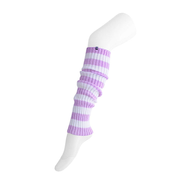 t.u.k Leg Warmers Lilac & White Stripe Womens