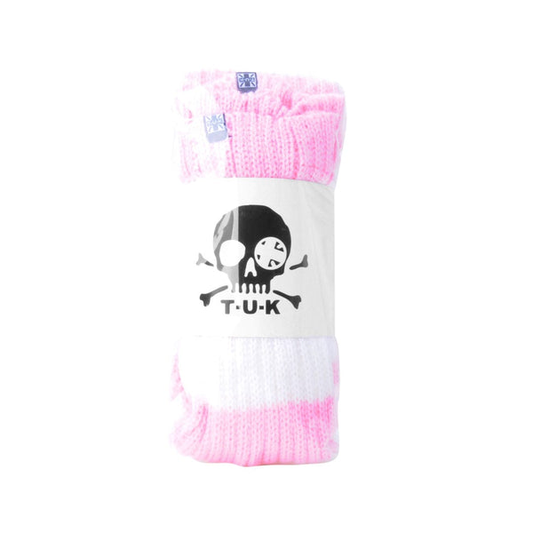 T.u.k Leg Warmers Pink & White Stripe Womens