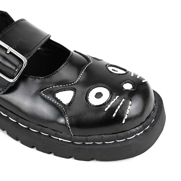 T.u.k Mary Jane Kitty Black Leather