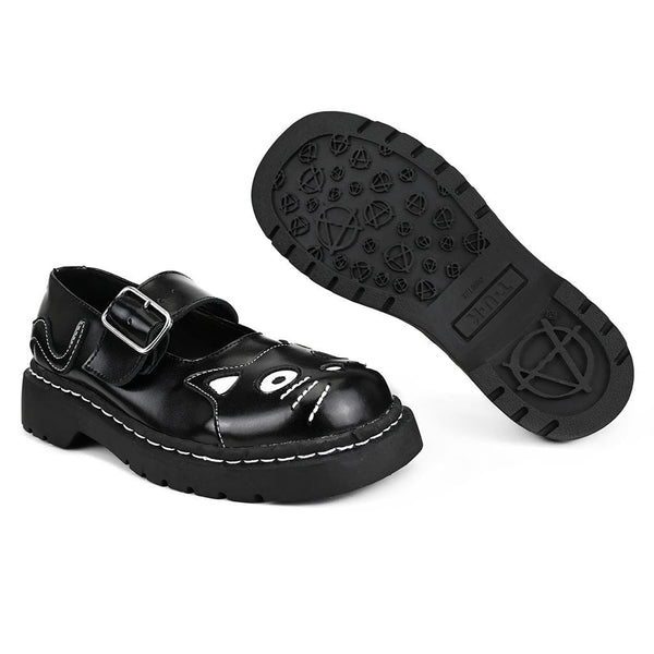 T.u.k Mary Jane Kitty Black Leather