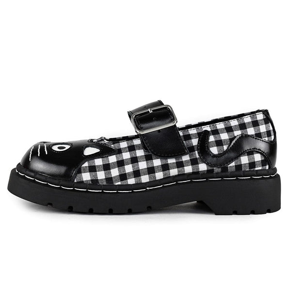 t.u.k Mary Jane Kitty Black & White Gingham