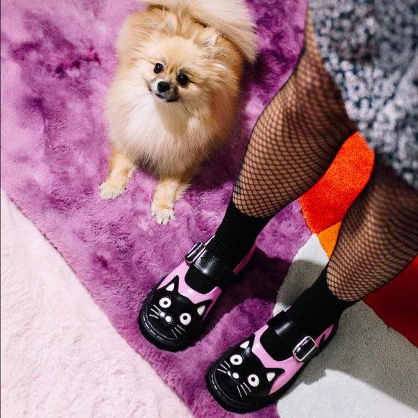 T.u.k Mary Jane Kitty Pink Leather