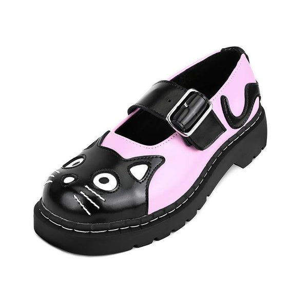 T.u.k Mary Jane Kitty Pink Leather