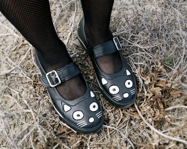 T.u.k Mary Jane Kitty Sneaker Black Vegan Leather