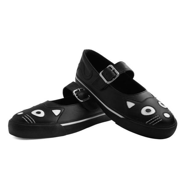 T.u.k Mary Jane Kitty Sneaker Black Vegan Leather