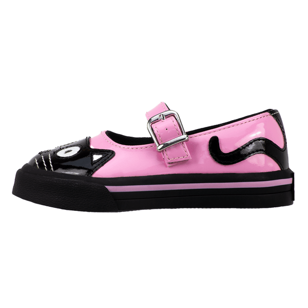 t.u.k Mary Jane Kitty Toddler Sneaker Black & Pink
