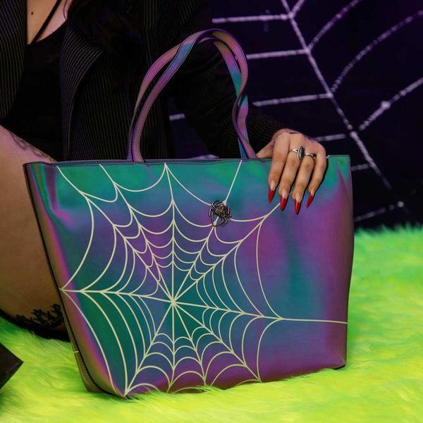 T.u.k Midnight Chameleon Web Tote Bag