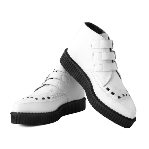 T.u.k Pointed Creeper 3-Buckle Boot White TUKskin