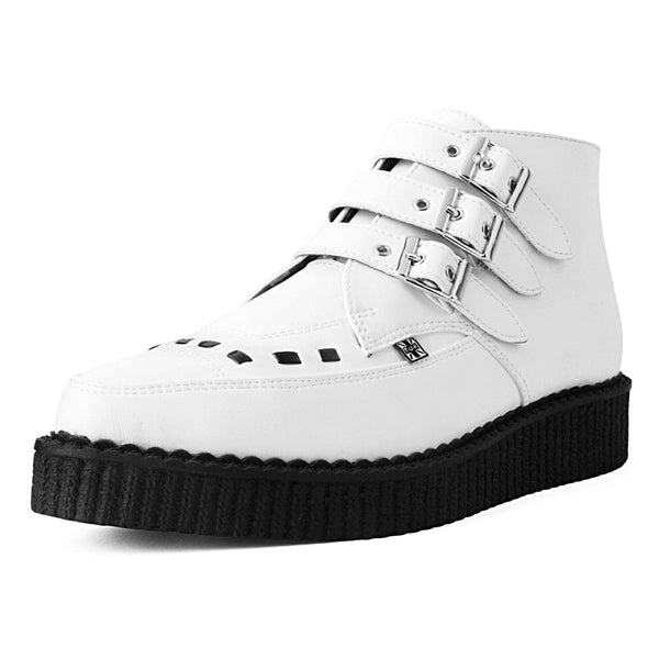 T.u.k Pointed Creeper 3-Buckle Boot White TUKskin