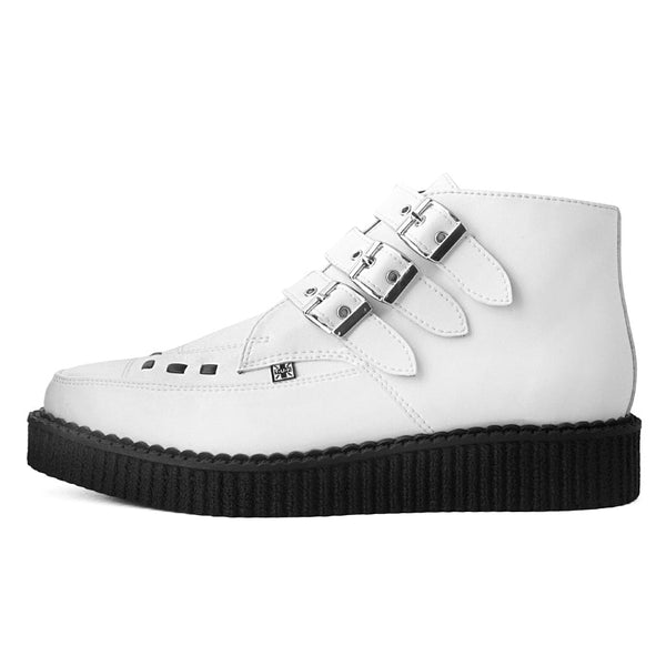 t.u.k Pointed Creeper 3-Buckle Boot White TUKskin