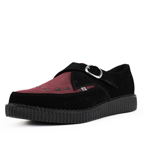 T.u.k Pointed Creeper Black & Burgundy Suede