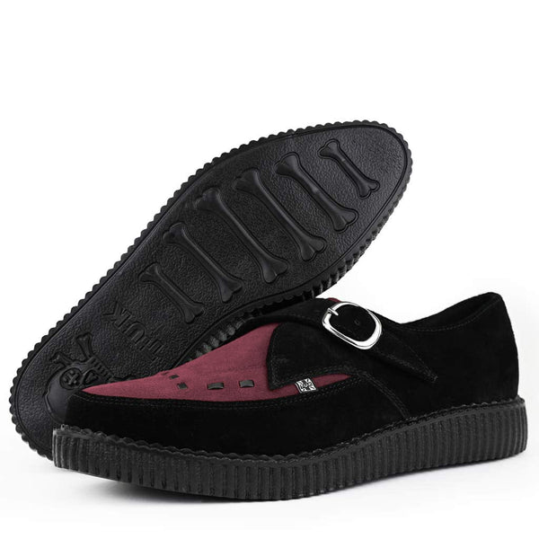 T.u.k Pointed Creeper Black & Burgundy Suede