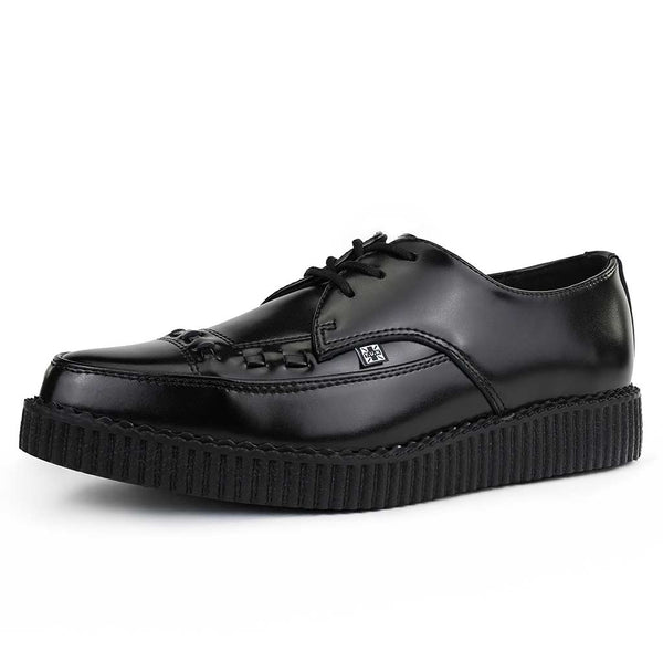 T.u.k Pointed Creeper Black Leather Tie