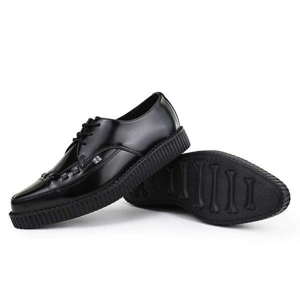 T.u.k Pointed Creeper Black Leather Tie