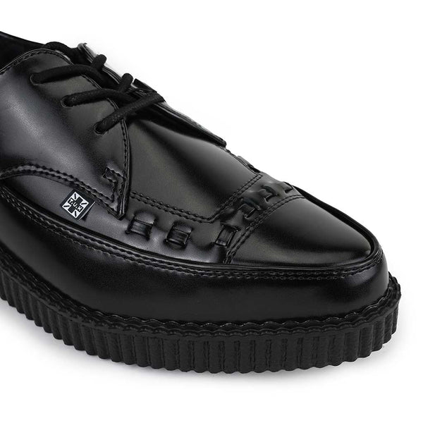 T.u.k Pointed Creeper Black Leather Tie