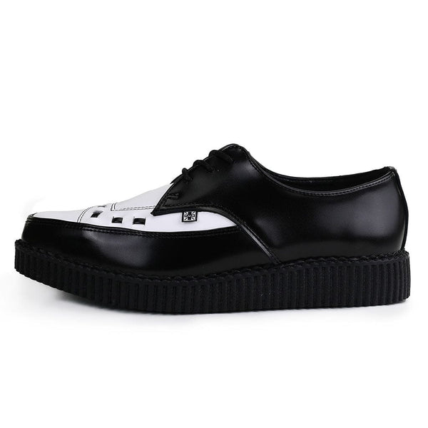 t.u.k Pointed Creeper Black & White Leather