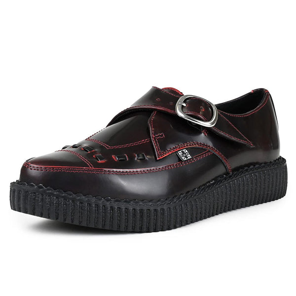 T.u.k Pointed Creeper Burgundy Rub Off Leather