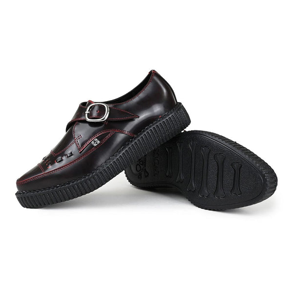 T.u.k Pointed Creeper Burgundy Rub Off Leather