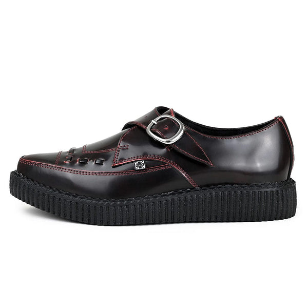 t.u.k Pointed Creeper Burgundy Rub Off Leather