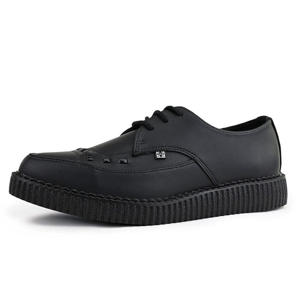 T.u.k Pointed Creeper Lace Up Black TUKskin™