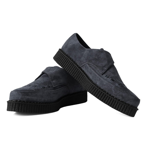 T.u.k Pointed Creeper Monk Buckle Charcoal Suede