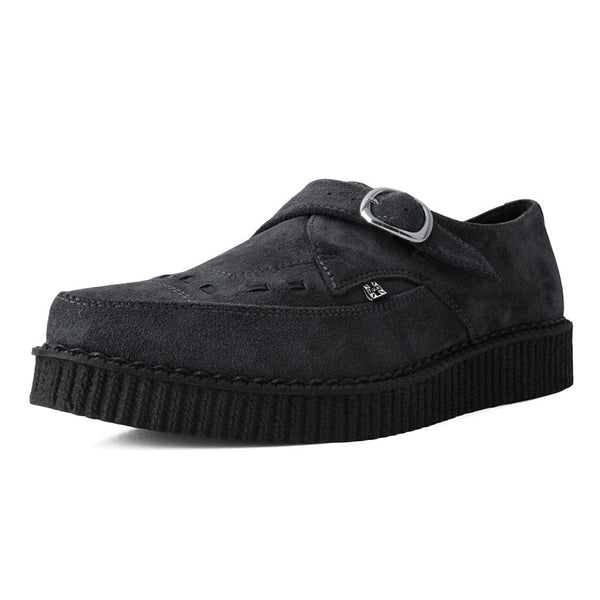 T.u.k Pointed Creeper Monk Buckle Charcoal Suede