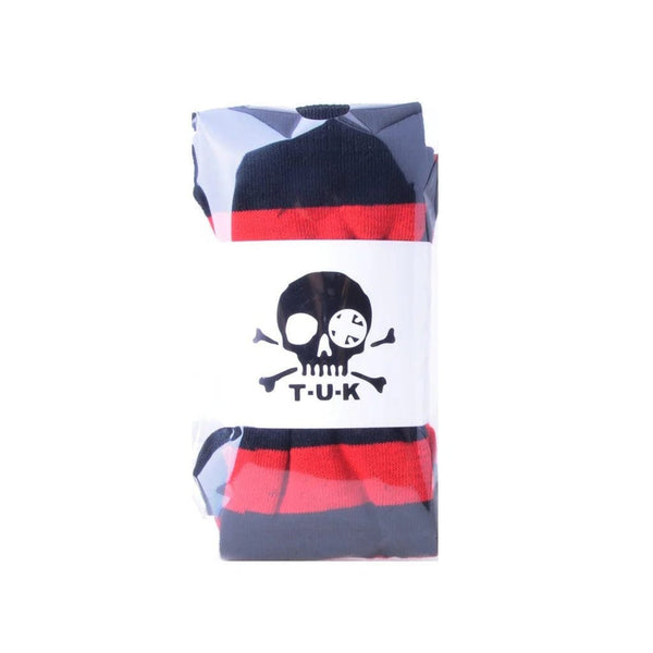 T.u.k Red & Black Striped Thigh High Sock