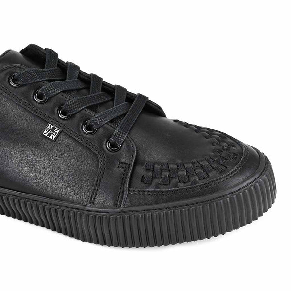 T.u.k Ribbed Sole Sneaker Black Leather
